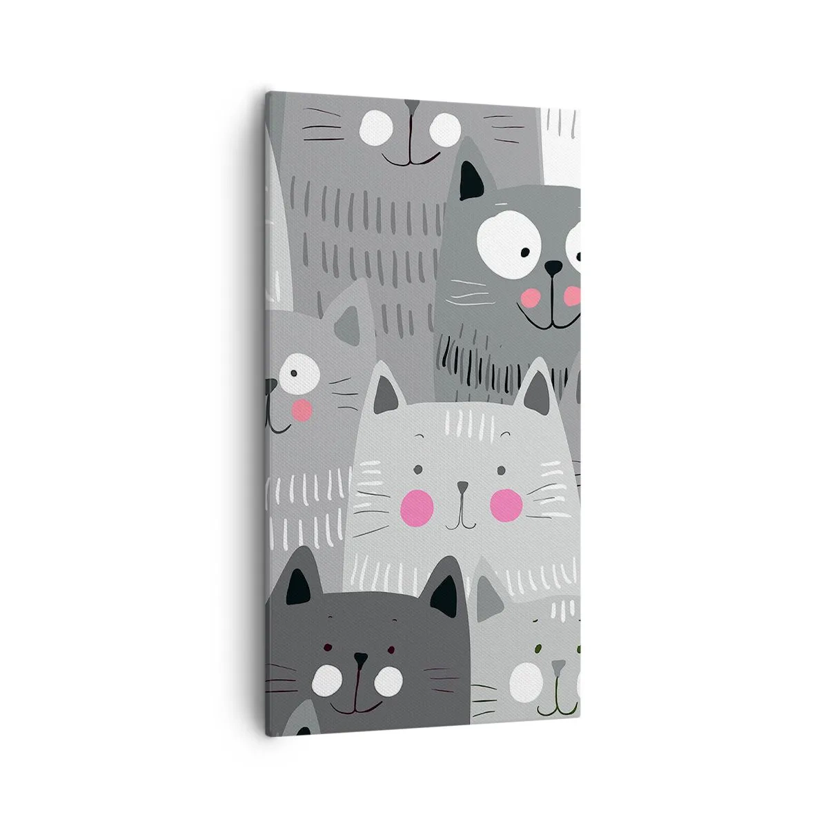 Impression sur toile - Image sur toile - Le monde des chats - 55x100 cm