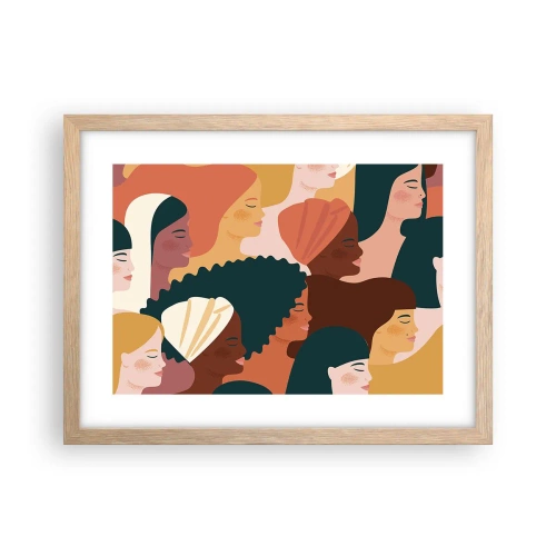 Affiche dans un chêne clair - Poster - Uniquement la féminité - 40x30 cm