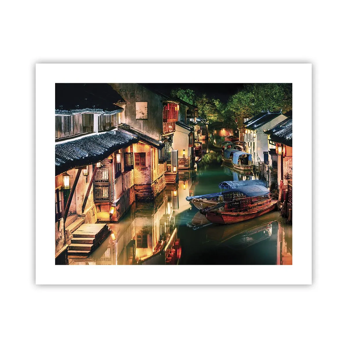 Affiche - Poster - Soirée dans une rue chinoise - 50x40 cm