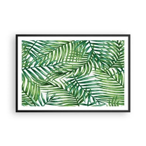 Affiche dans un cadre noir - Poster - Sous la canopée verte - 91x61 cm
