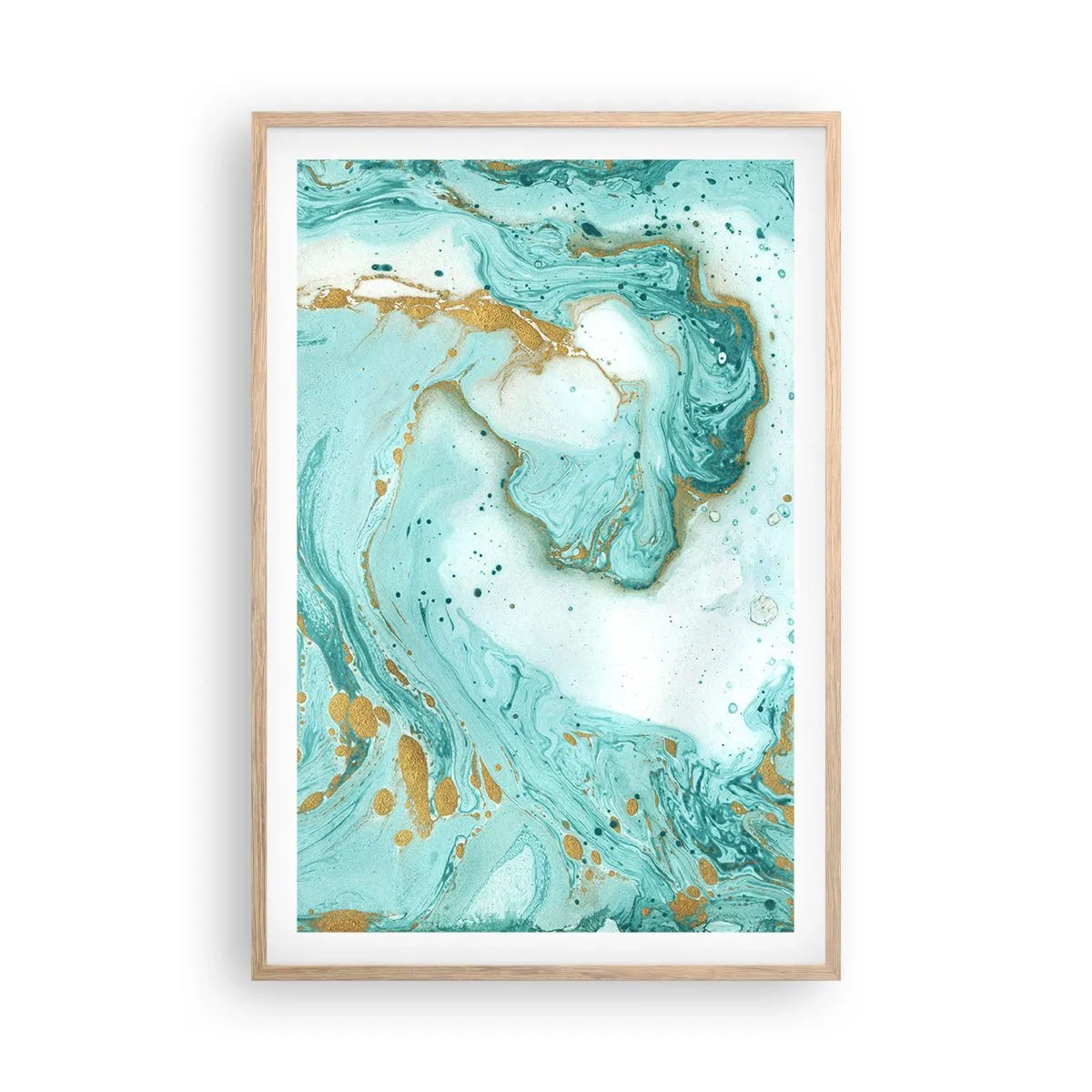 Affiche dans un chêne clair - Poster - Sous la grande vague de l'ère Edo - 61x91 cm