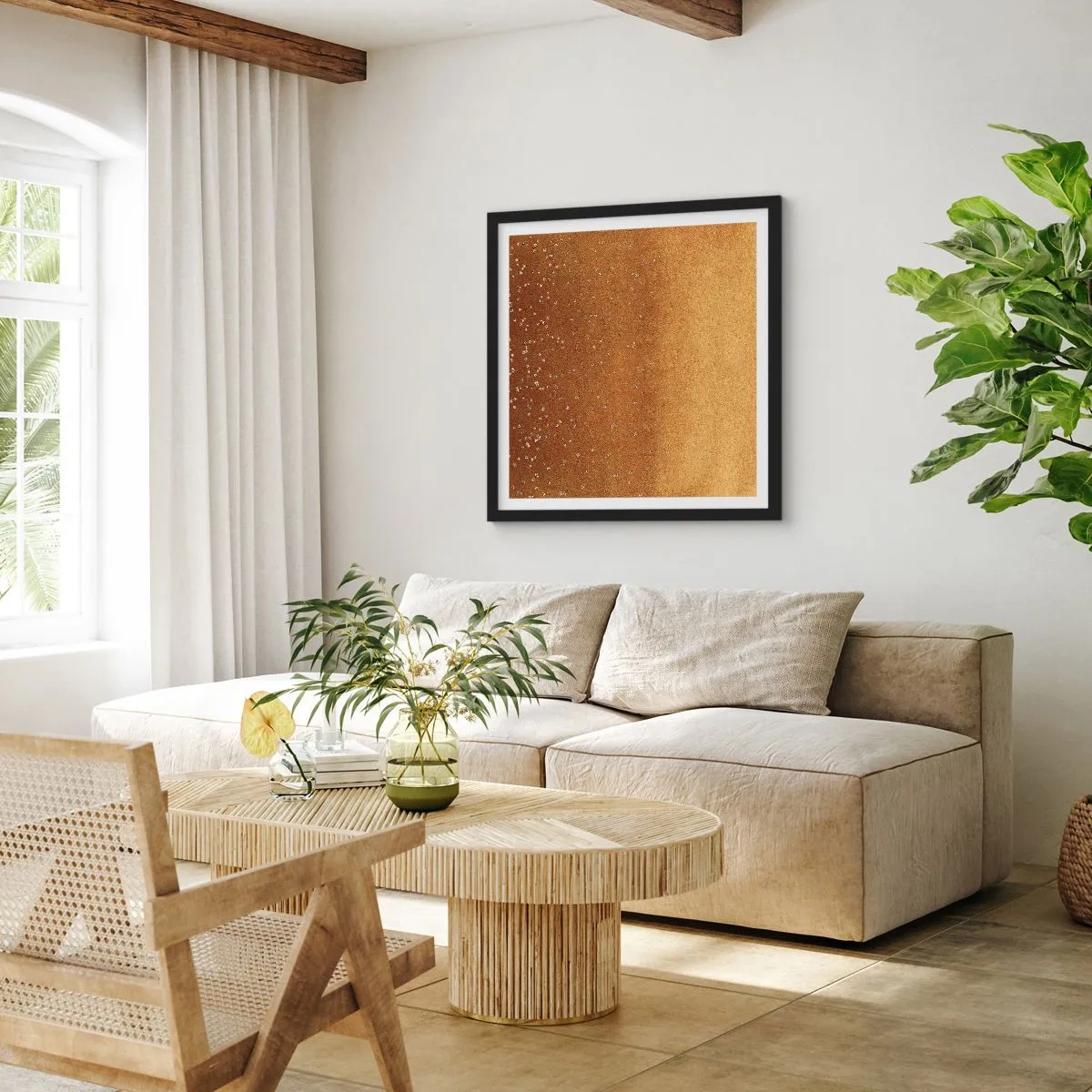 Affiche dans un cadre noir - Poster - Origine du monde - 50x50 cm