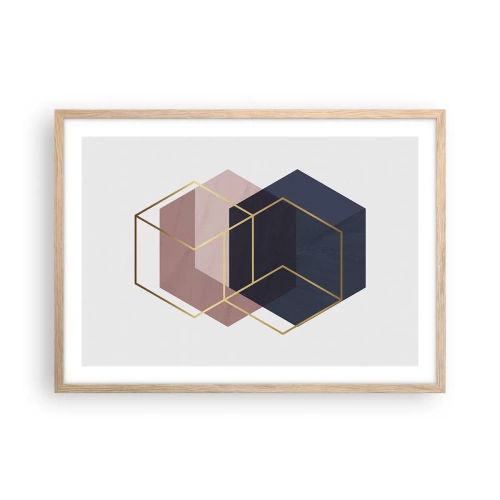 Affiche dans un chêne clair - Poster - Le pouvoir de la simplicité - 70x50 cm