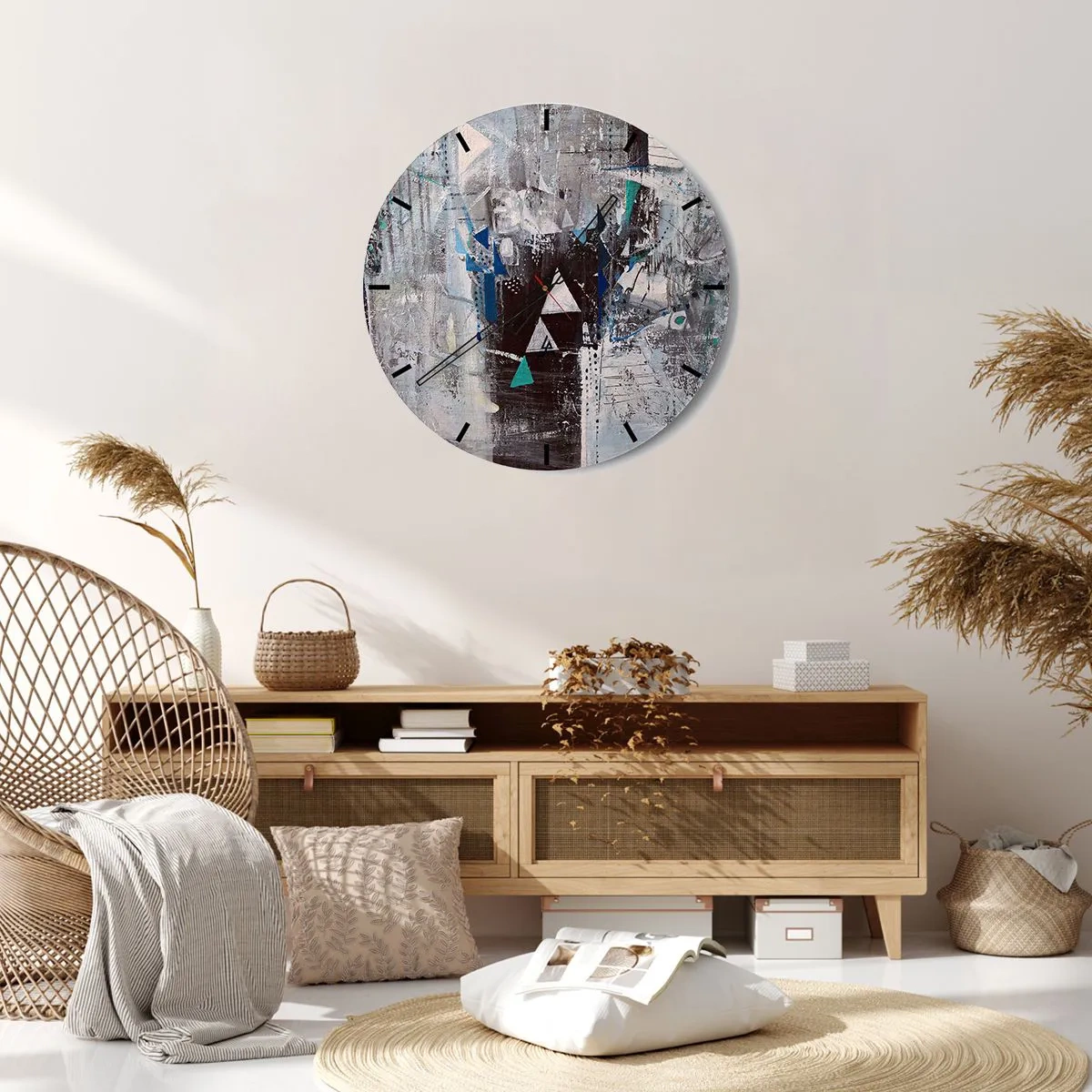 Horloge murale - Pendule murale - Ordre prioritaire des triangles - 30x30 cm