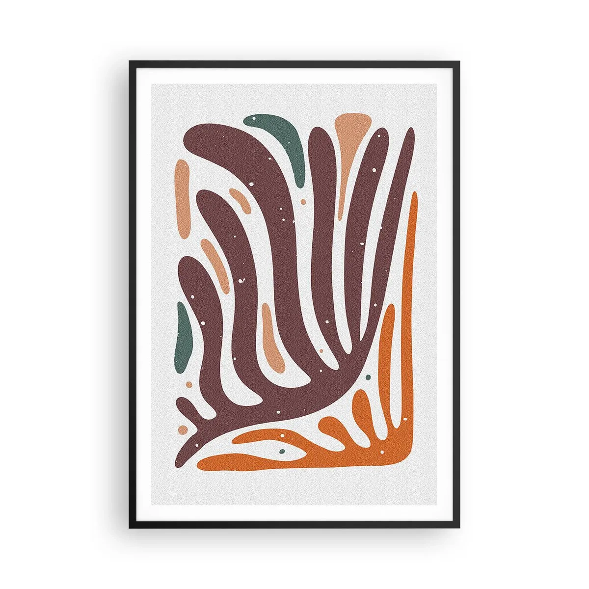 Affiche dans un cadre noir - Poster - Composition organique rayonnante - 70x100 cm