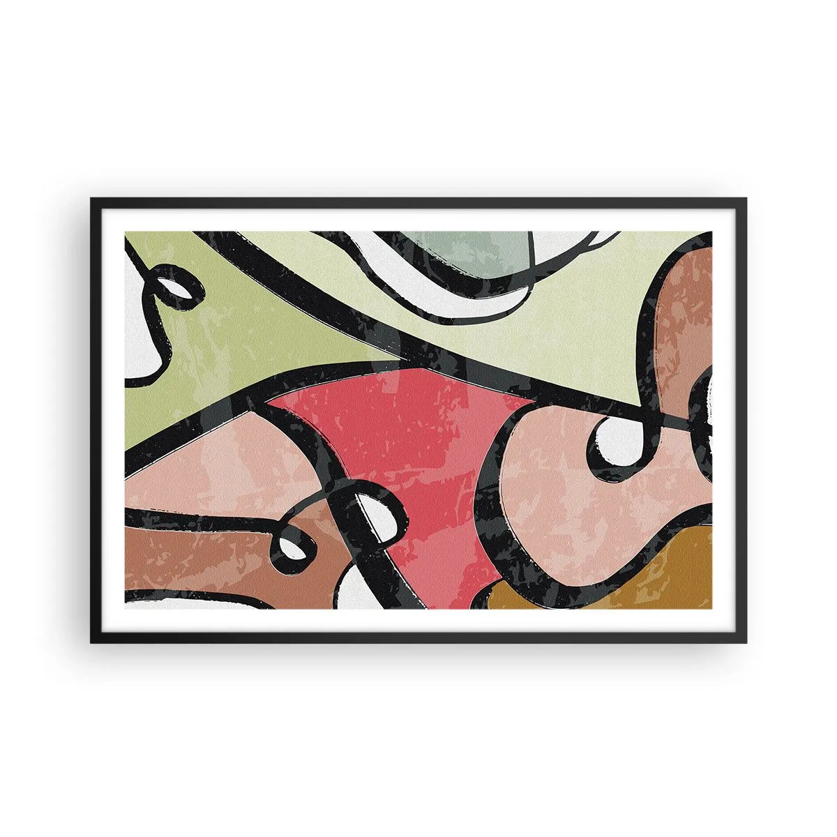Affiche dans un cadre noir - Poster - Pirouettes parmi les couleurs - 91x61 cm