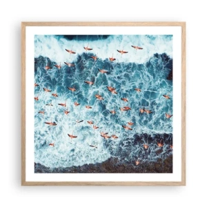 Affiche dans un chêne clair - Poster - Défilé du bord de mer - 60x60 cm