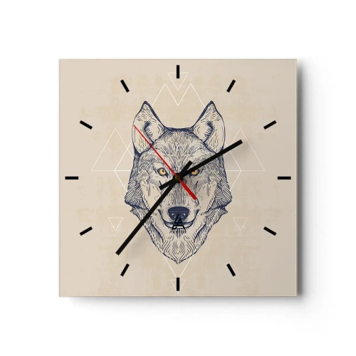 Horloge murale - Pendule murale - Un alpha au regard pénétrant - 40x40 cm