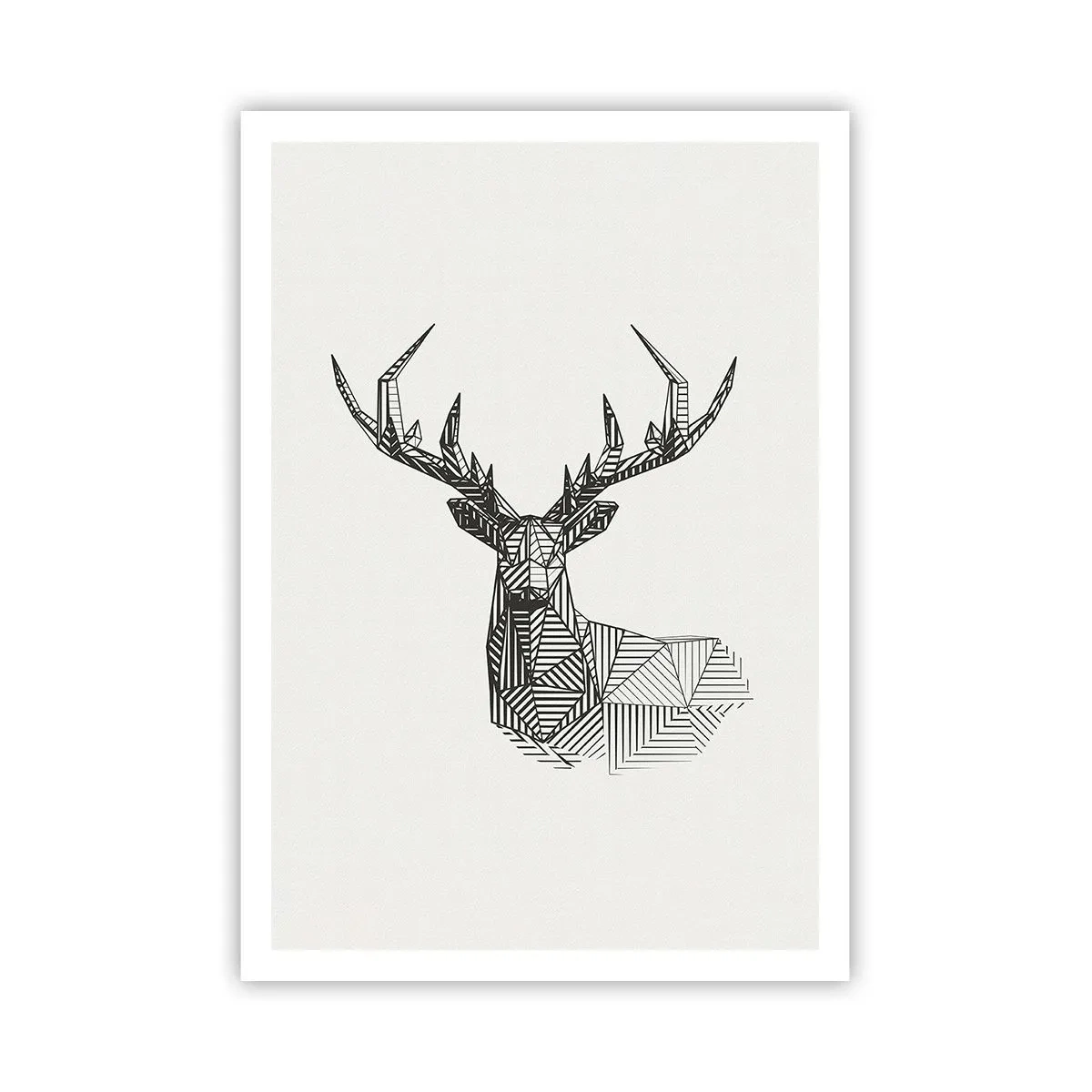 Affiche - Poster - Cerf dans un style cubique - 70x100 cm