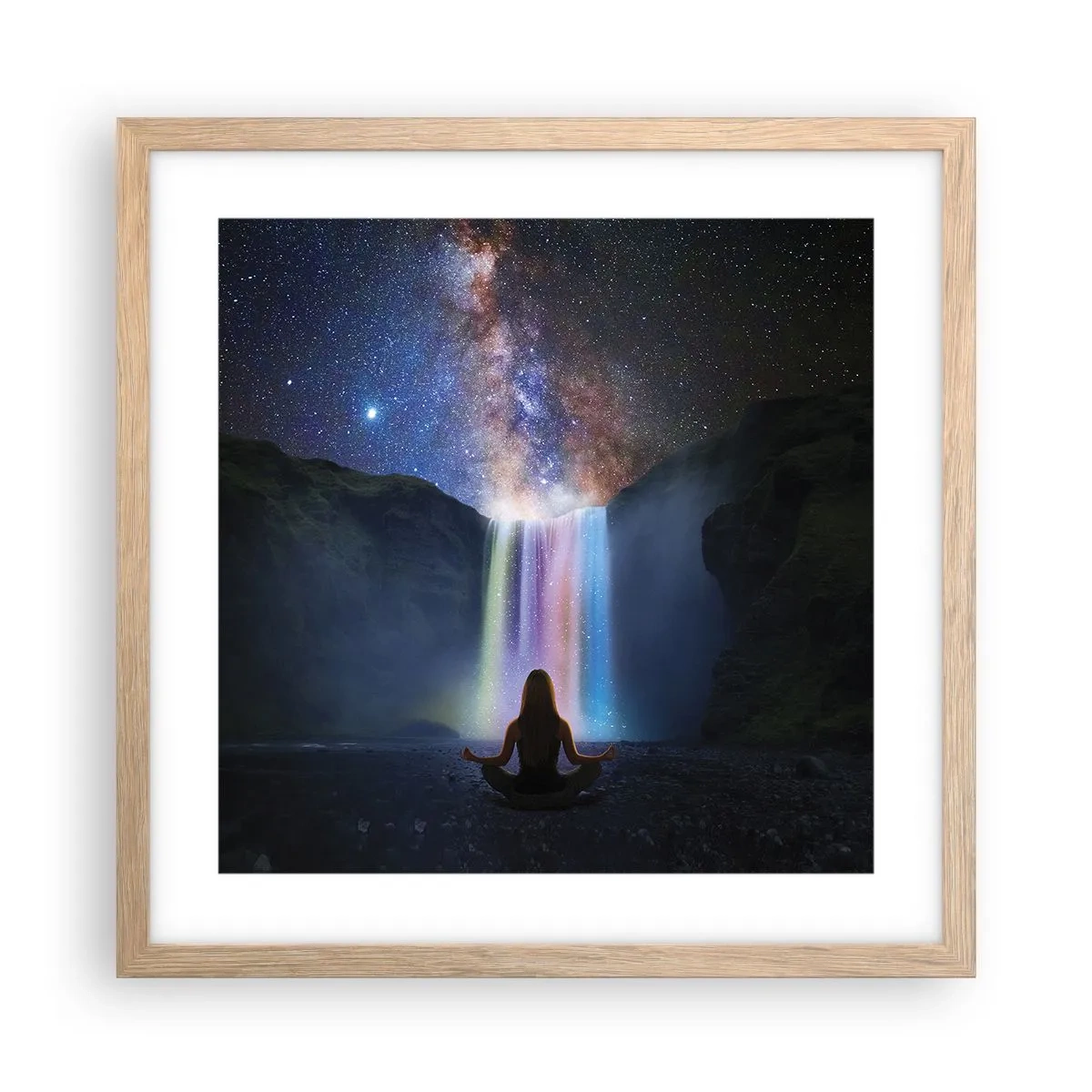 Affiche dans un chêne clair - Poster - Harmonie absolue - 40x40 cm