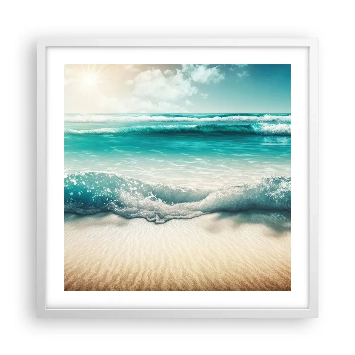 Affiche dans un cadre blanc - Poster - La paix de l'océan - 50x50 cm