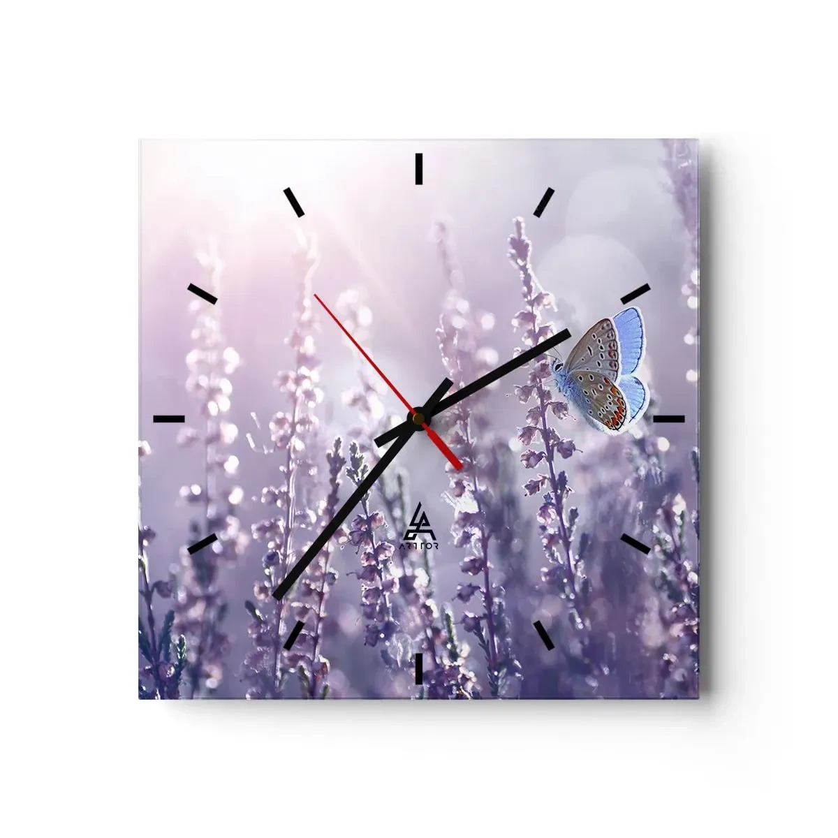 Horloge murale - Pendule murale - Baiser de papillon - 40x40 cm