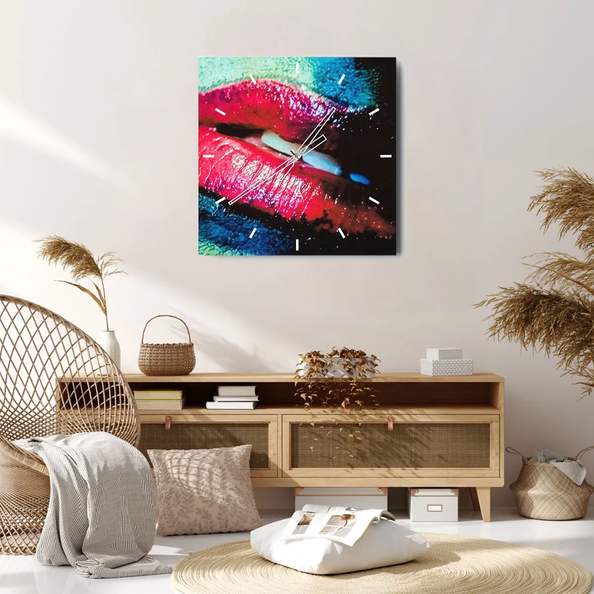 Horloge murale - Pendule murale - Sensuel et dérangeant - 30x30 cm