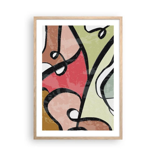 Affiche dans un chêne clair - Poster - Pirouettes parmi les couleurs - 50x70 cm