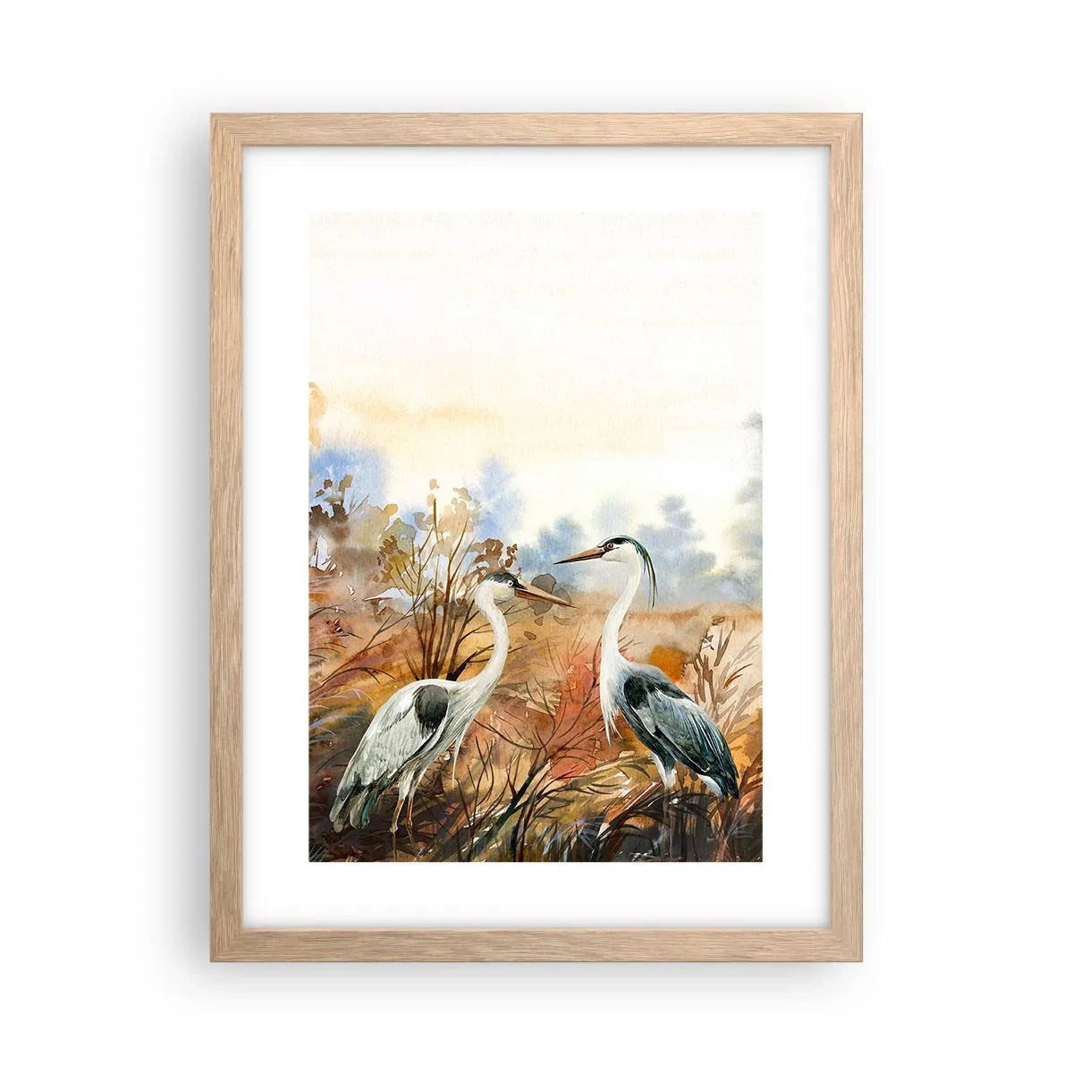 Affiche dans un chêne clair - Poster - Jusqu'où en automne ? - 30x40 cm