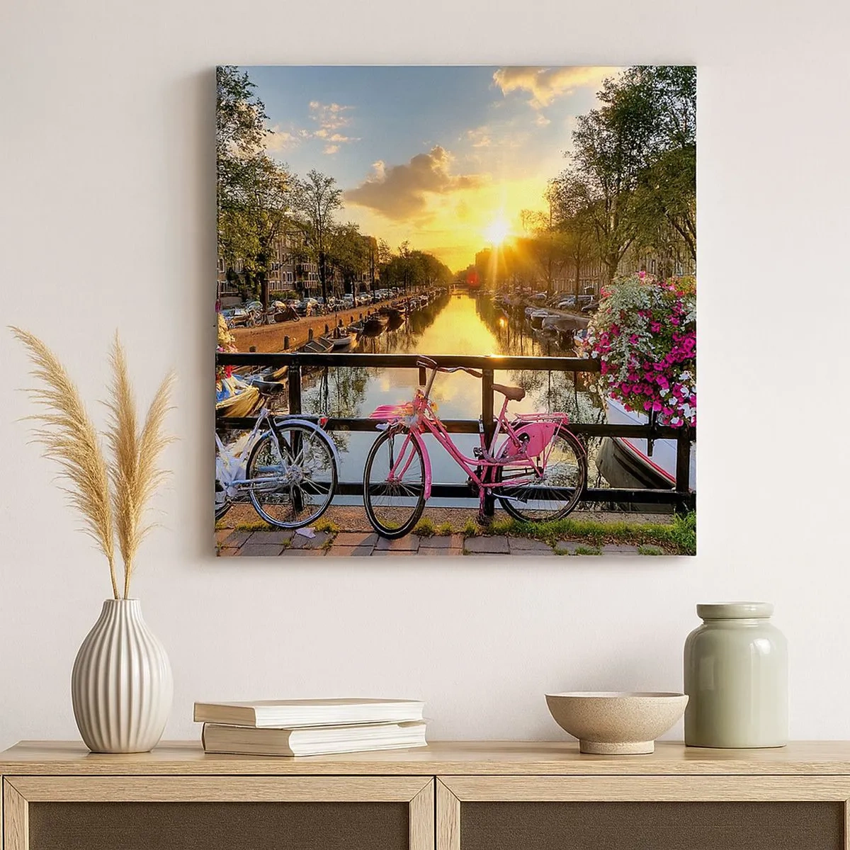 Impression sur toile - Image sur toile - Matin de printemps à Amsterdam - 30x30 cm