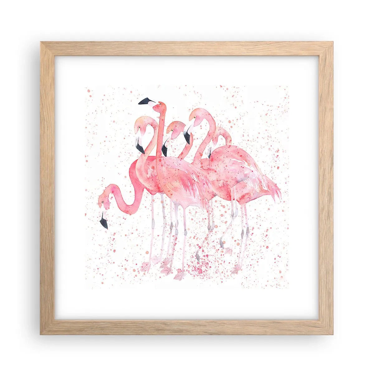 Affiche dans un chêne clair - Poster - Ensemble rose - 30x30 cm