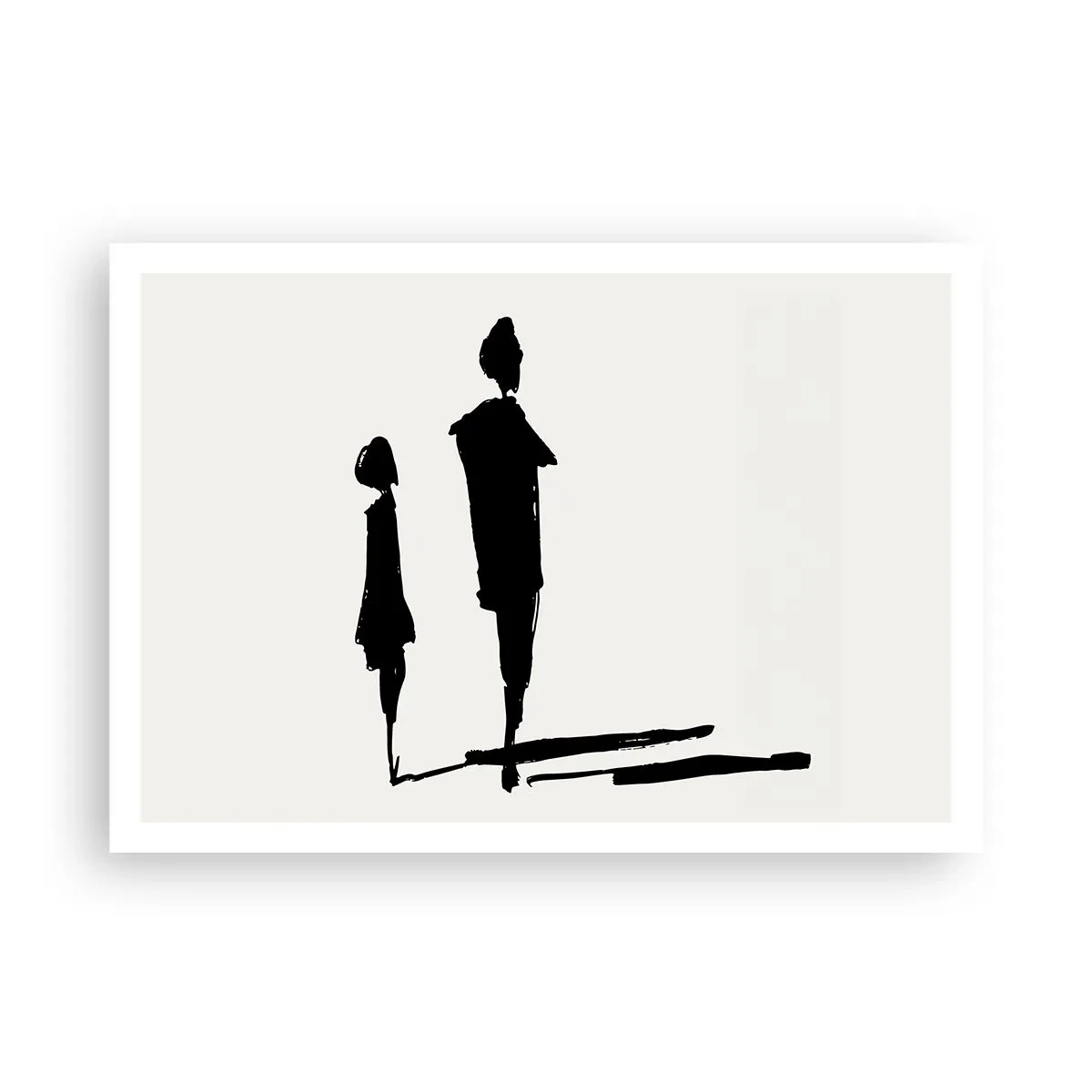 Affiche - Poster - Silhouettes de deux personnes en noir sur fond clair - 100x70cm - Êtes-vous sûr qu'ils sont ensemble ? - Décoration murale moderne pour le salon et la chambre ARTTOR