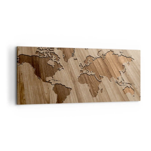 Impression sur toile - Image sur toile - Le monde est sur la table - 100x40 cm