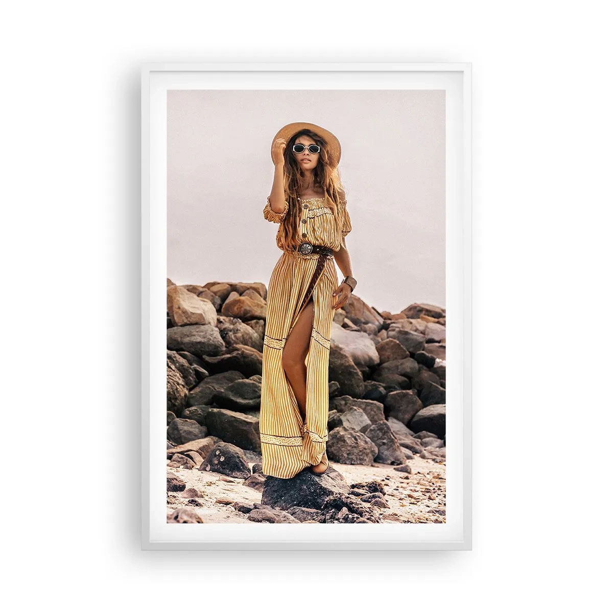 Affiche dans un cadre blanc - Poster - La magie des pierres - 61x91 cm