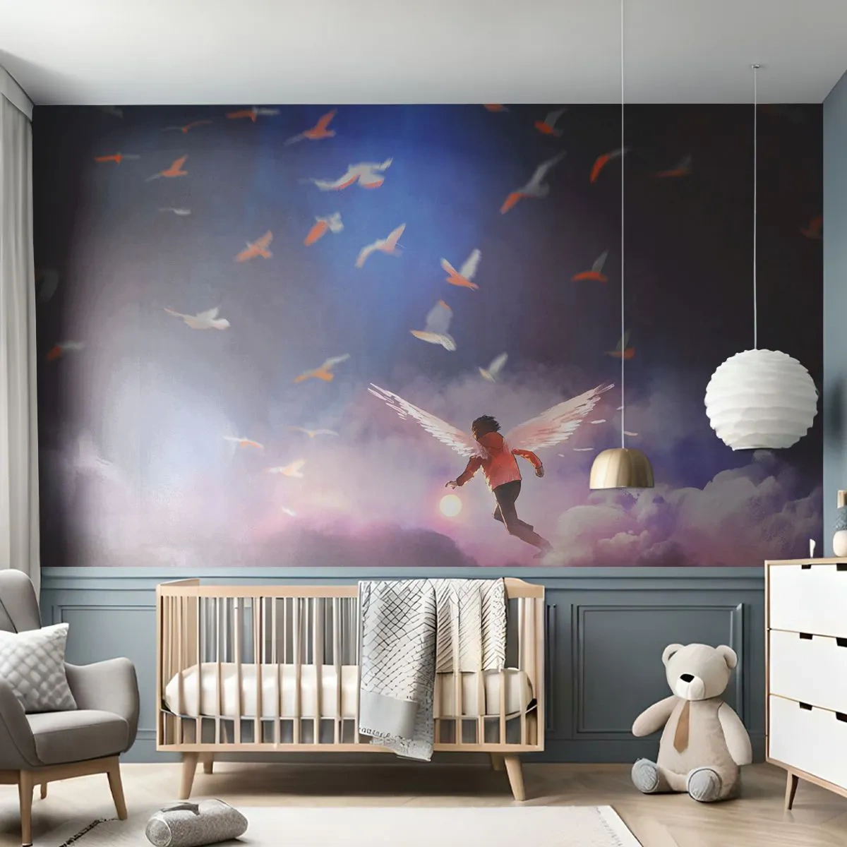 Papier Peint Photo Standard Eco - Il faut de l'imagination et du courage - Abstraction, Fantaisie, Icare - 400x280 cm