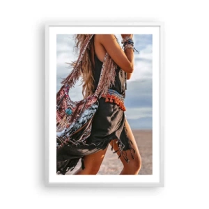 Affiche dans un cadre blanc - Poster - La fille du chaman - 50x70 cm