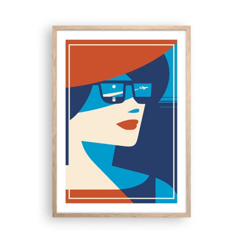 Affiche dans un chêne clair - Poster - Voyage de vacances - 50x70 cm