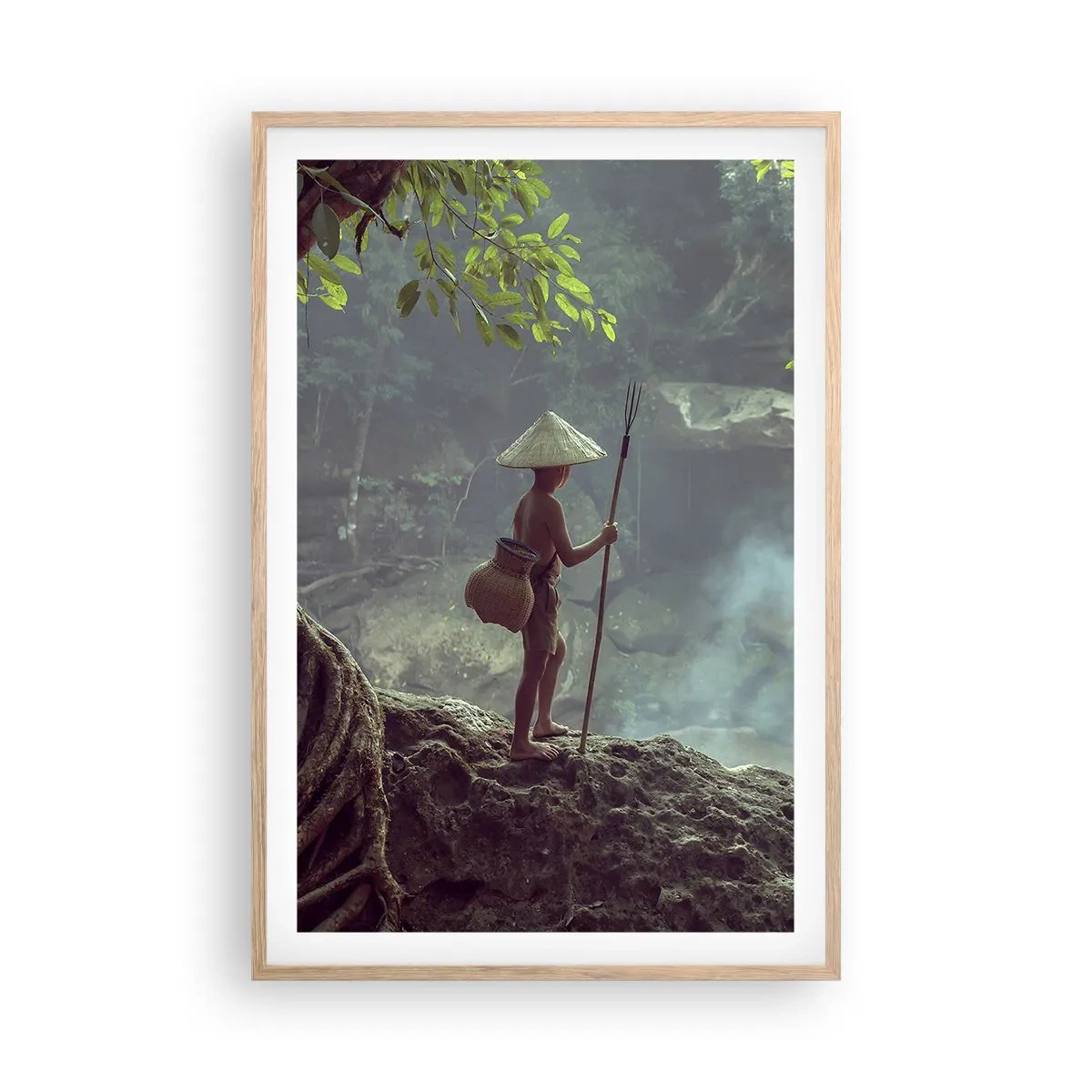 Affiche dans un chêne clair - Poster - Lier d'amitié avec la nature - 61x91 cm