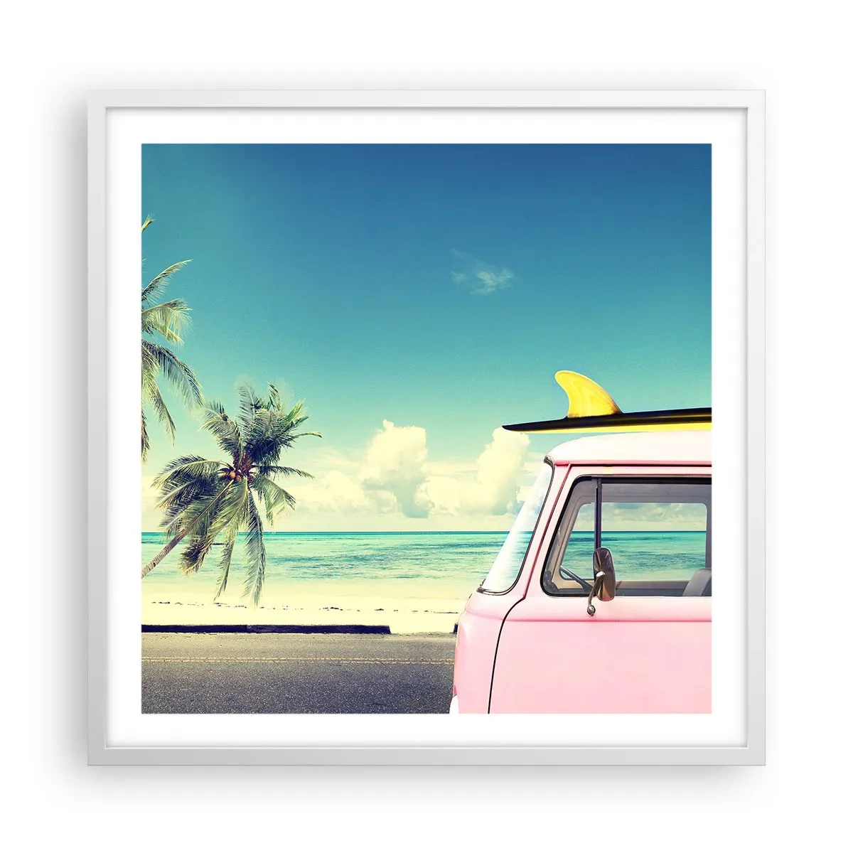 Affiche dans un cadre blanc - Poster - Il est temps de commencer les vacances - 60x60 cm