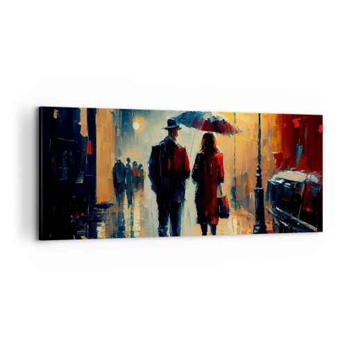 Impression sur toile - Image sur toile - Histoire d'amour urbaine - 100x40 cm