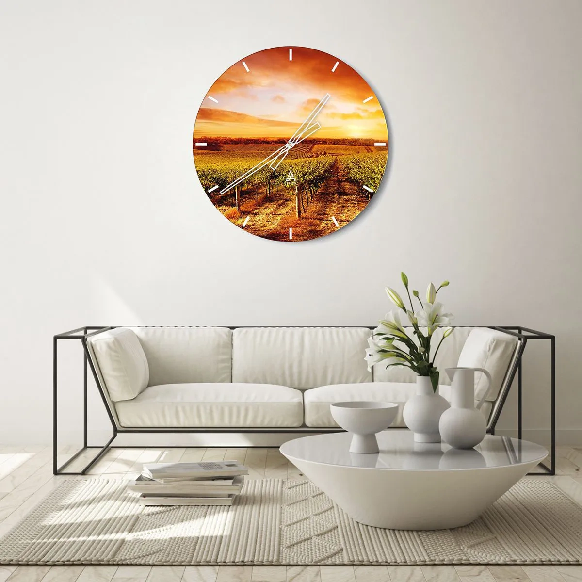 Horloge murale - Pendule murale - Légèrement fruité avec une pointe de soleil - 40x40 cm