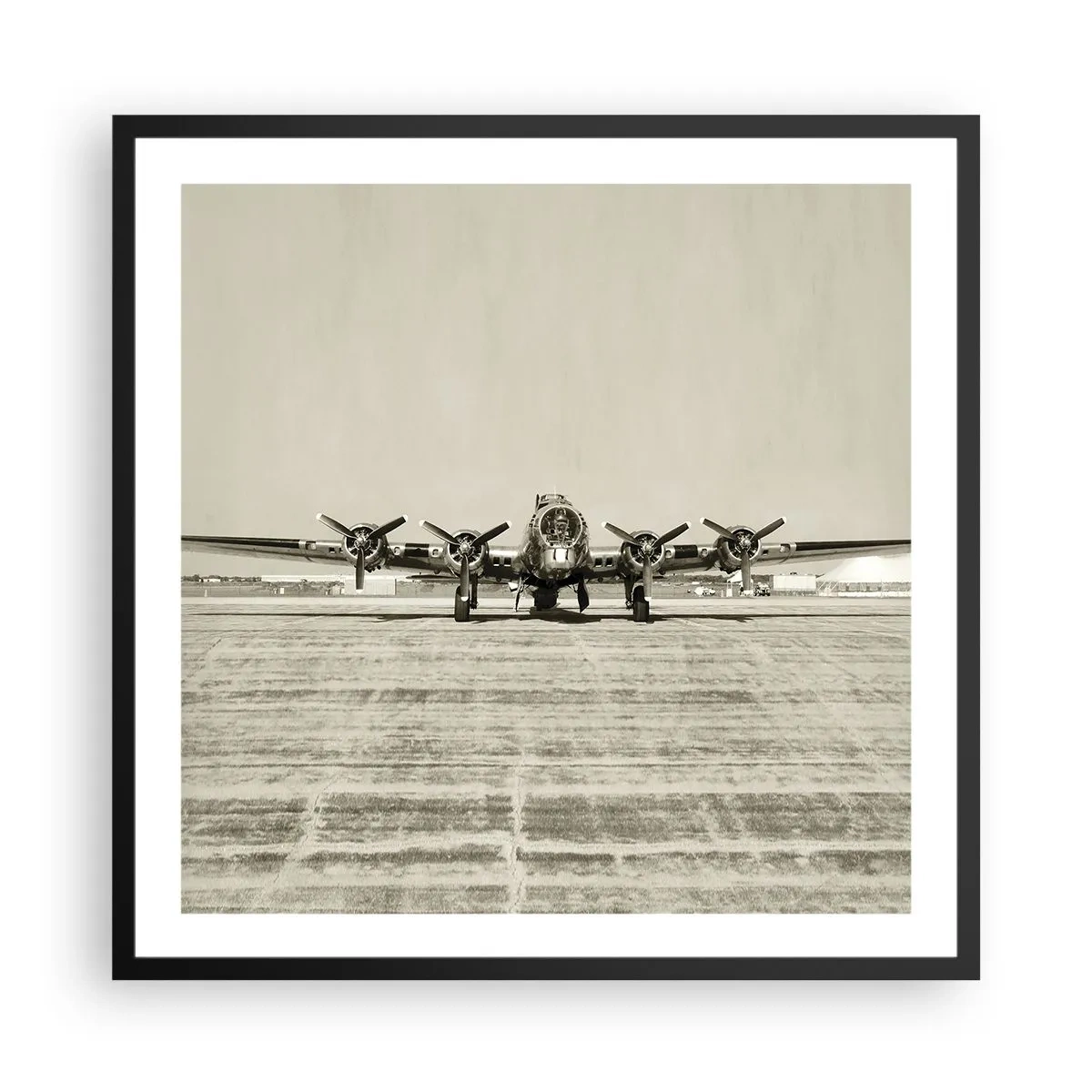 Affiche dans un cadre noir - Poster - Toujours prêt! - 60x60 cm