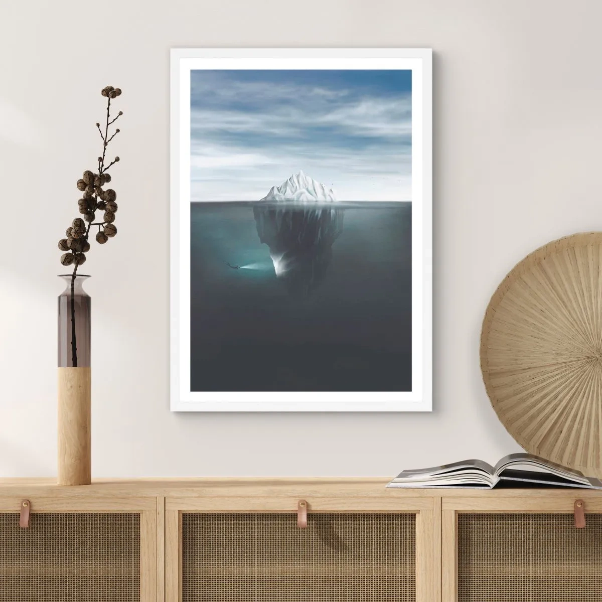 Affiche dans un cadre blanc - Poster - Mystère sous-marin - 30x40 cm