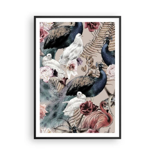 Affiche dans un cadre noir - Poster - Dans un jardin de palace - 70x100 cm