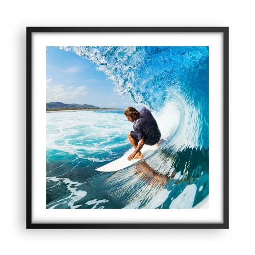 Affiche dans un cadre noir - Poster - Danse avec les vagues - 50x50 cm