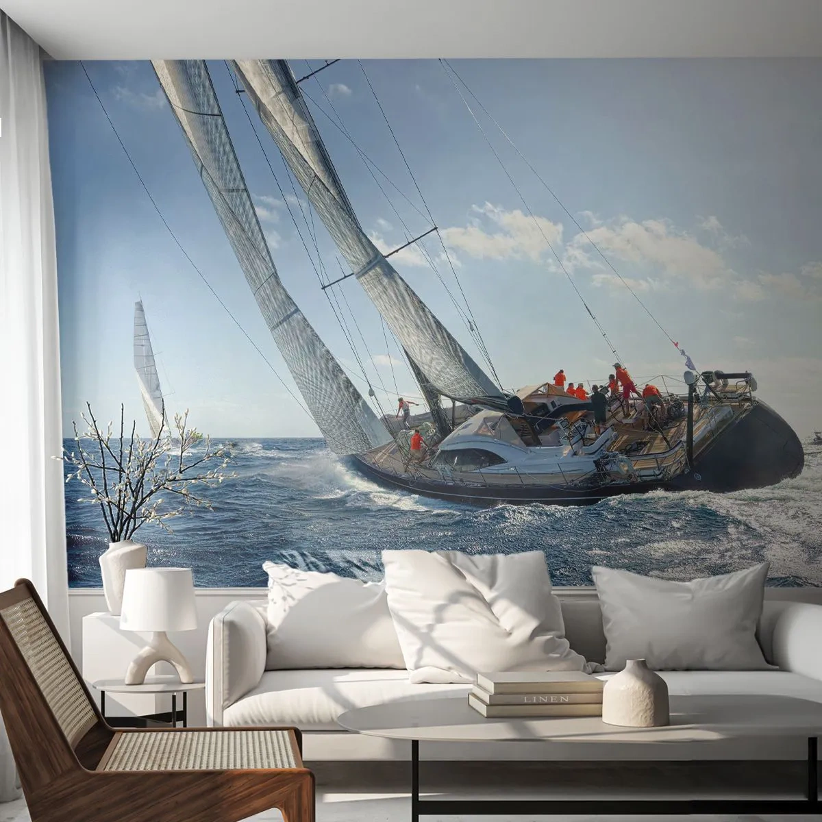 Papier Peint Photo Standard Eco - Que le meilleur l'emporte - Voilier, Régate, Voile - 400x280 cm