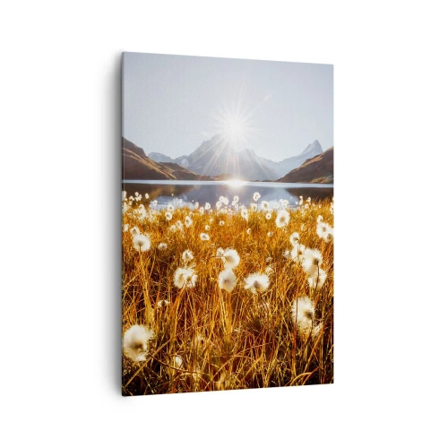 Impression sur toile - Image sur toile - Dureté de la roche, douceur de l'herbe - 70x100 cm