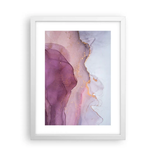 Affiche dans un cadre blanc - Poster - Vagues lilas et violettes - 30x40 cm