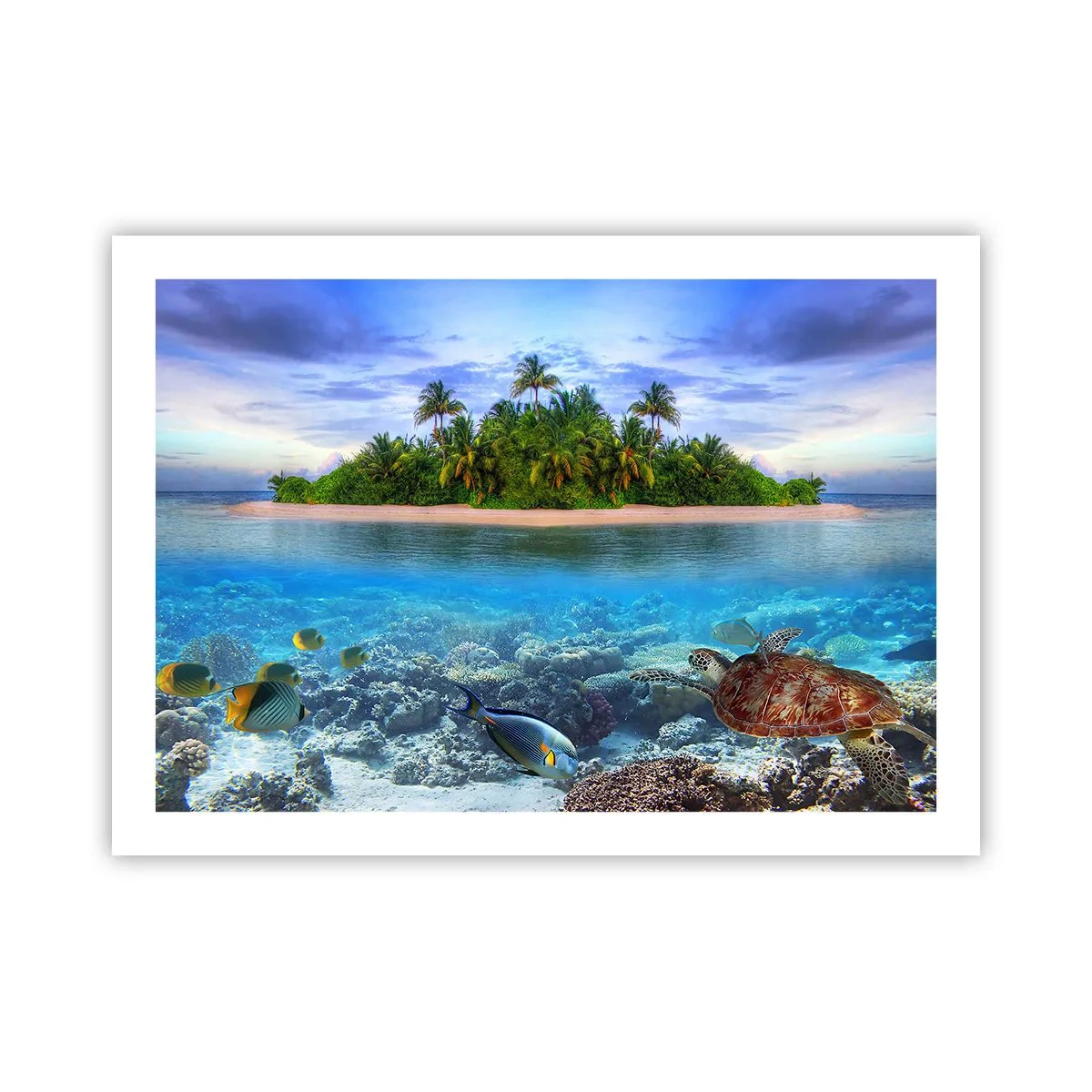 Affiche - Poster - L'île céleste vous invite - 70x50 cm