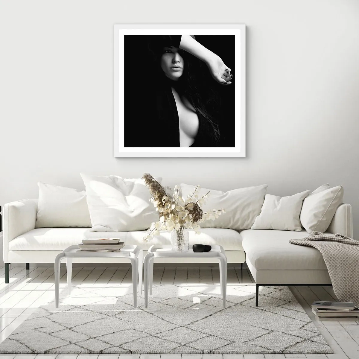 Affiche dans un cadre blanc - Poster - École de séduction - 40x40 cm