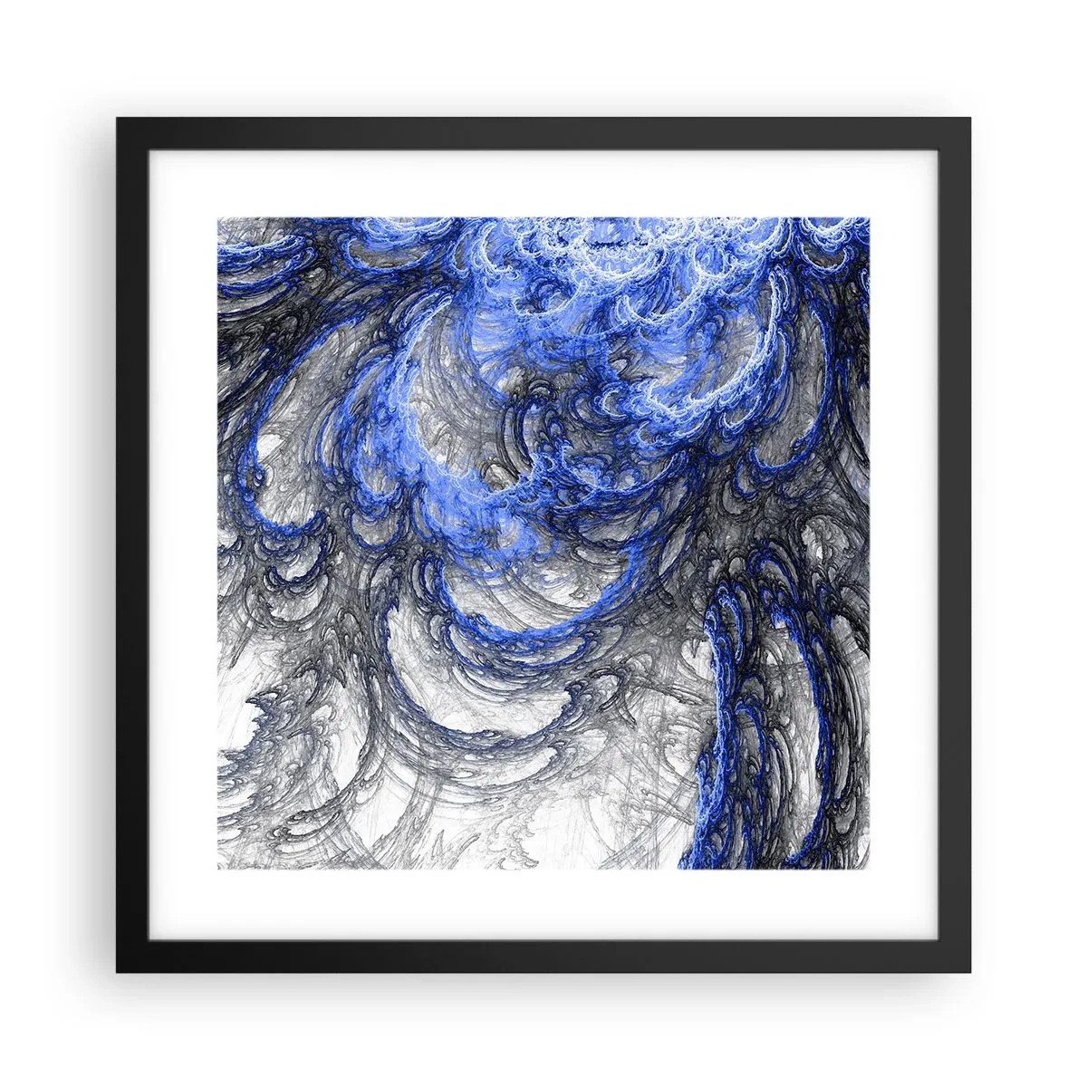 Affiche dans un cadre noir - Poster - La naissance d'une vague - 40x40 cm