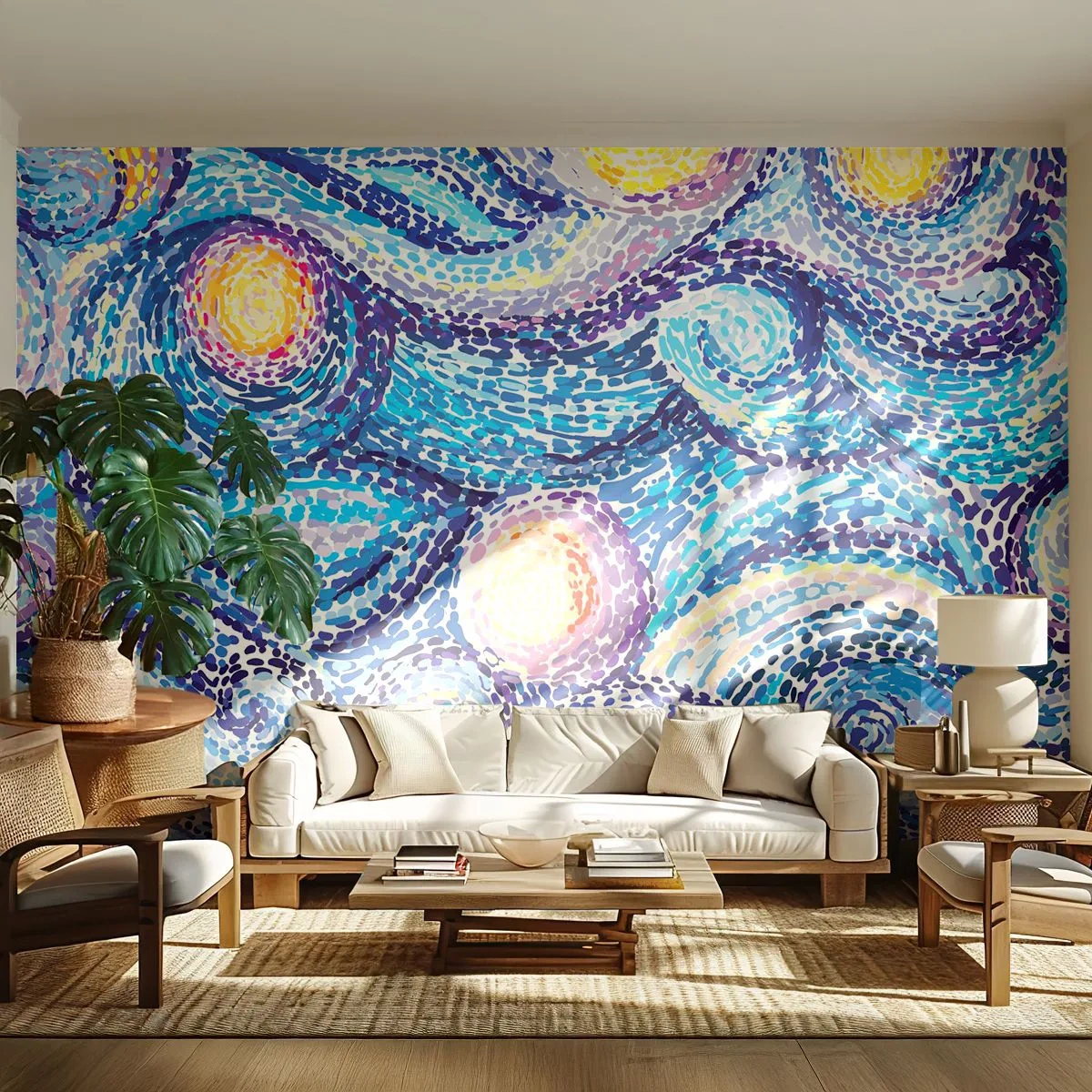 Papier Peint Photo Standard Eco - D'après un tableau de van Gogh - Abstraction, Morceau, Peinture - 450x315 cm