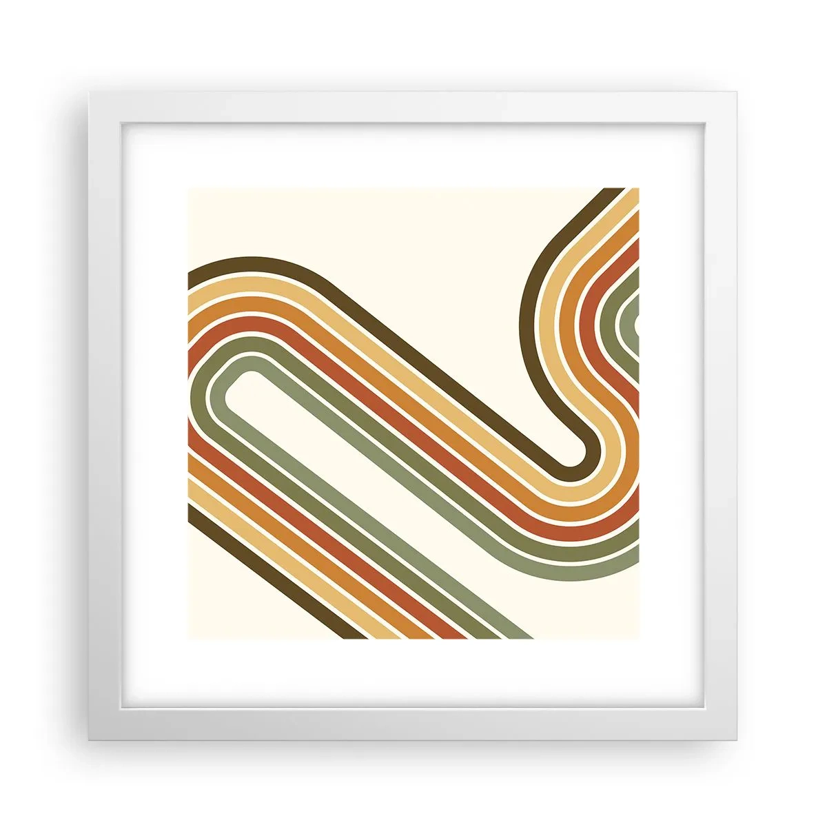 Affiche dans un cadre blanc - Poster - En zig zag vers le but - 30x30 cm