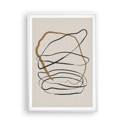 Affiche dans un cadre blanc - Poster - Composition – danse en boucle - 70x100 cm