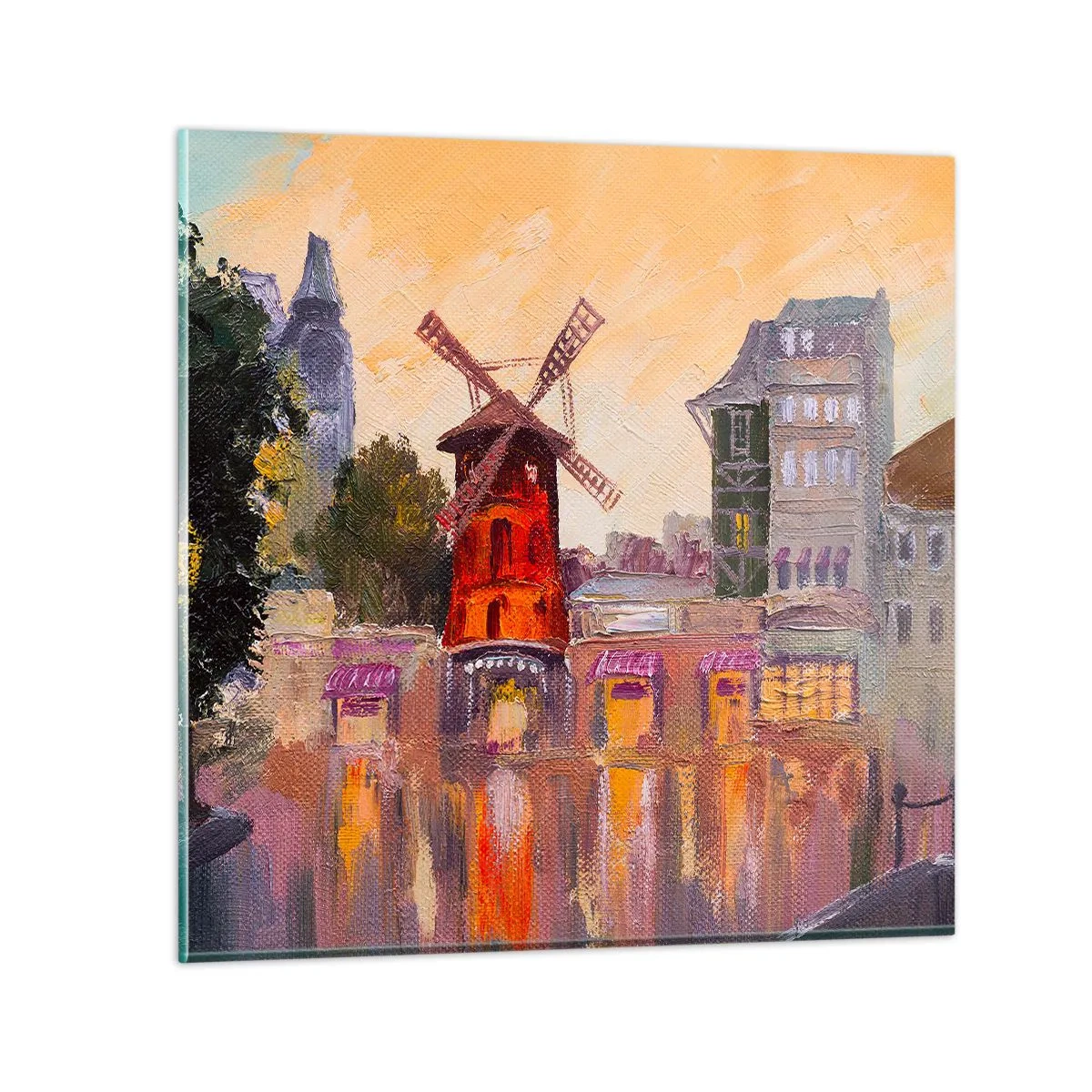 Impression sur verre - Image sur verre - Icones parisiennes – le Moulin rouge - 60x60 cm