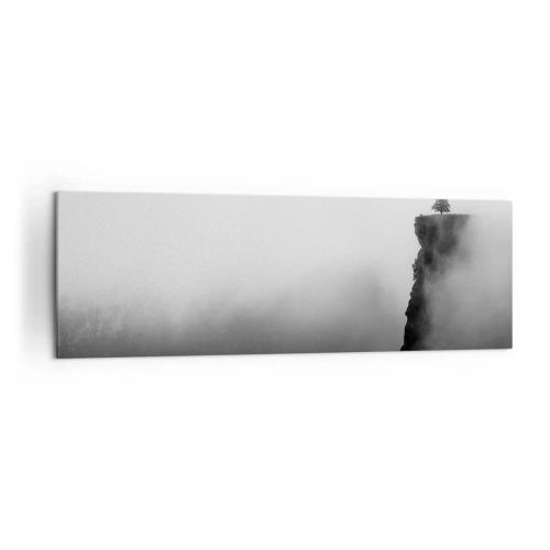 Impression sur toile - Image sur toile - Un arbre solitaire au bord d'une falaise entouré de brouillard - 160x50cm - Au bord du monde - Décoration murale moderne pour le salon et la chambre ARTTOR