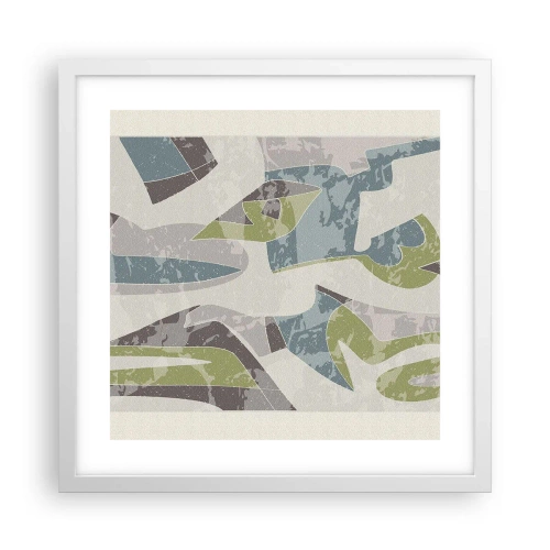 Affiche dans un cadre blanc - Poster - Composition derrière la vitre - 40x40 cm