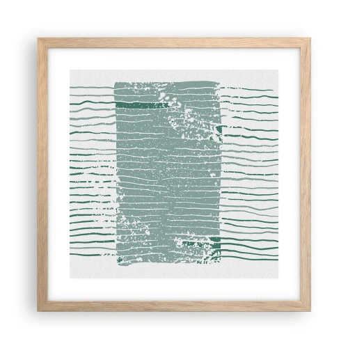 Affiche dans un chêne clair - Poster - Abstraction de la mer - 40x40 cm