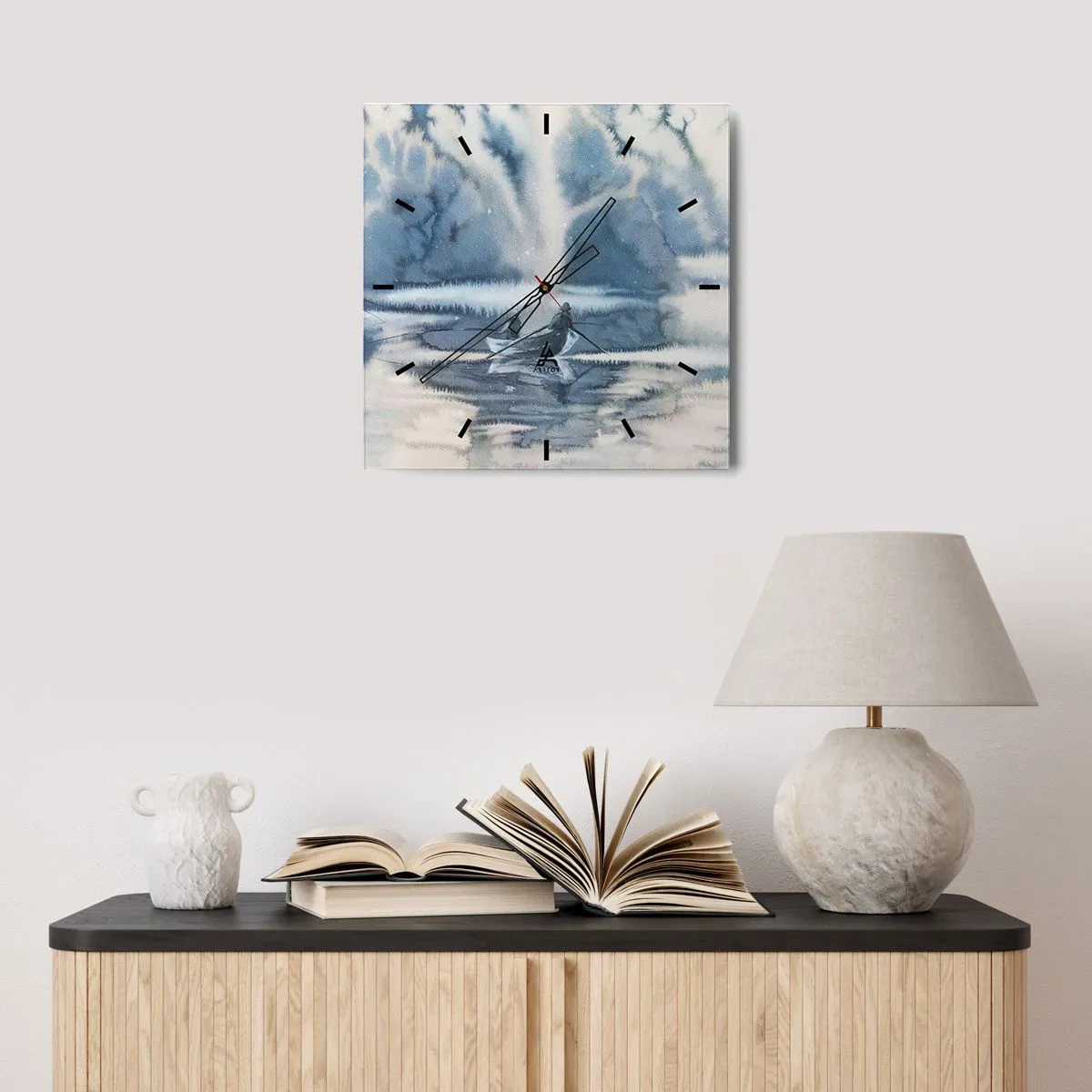 Horloge murale - Pendule murale - Les pêcheurs dans leur paradis - 40x40 cm