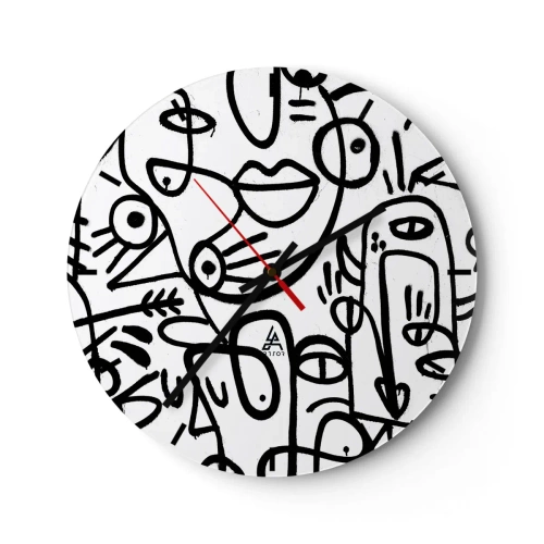 Horloge murale - Pendule murale - Visages et mirages - 40x40 cm